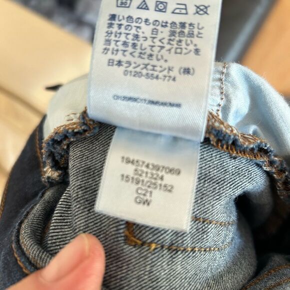 Land's End midrise stretchy cropped dark navy zip 5 pocket denim jeans Various - Picture 7 of 10